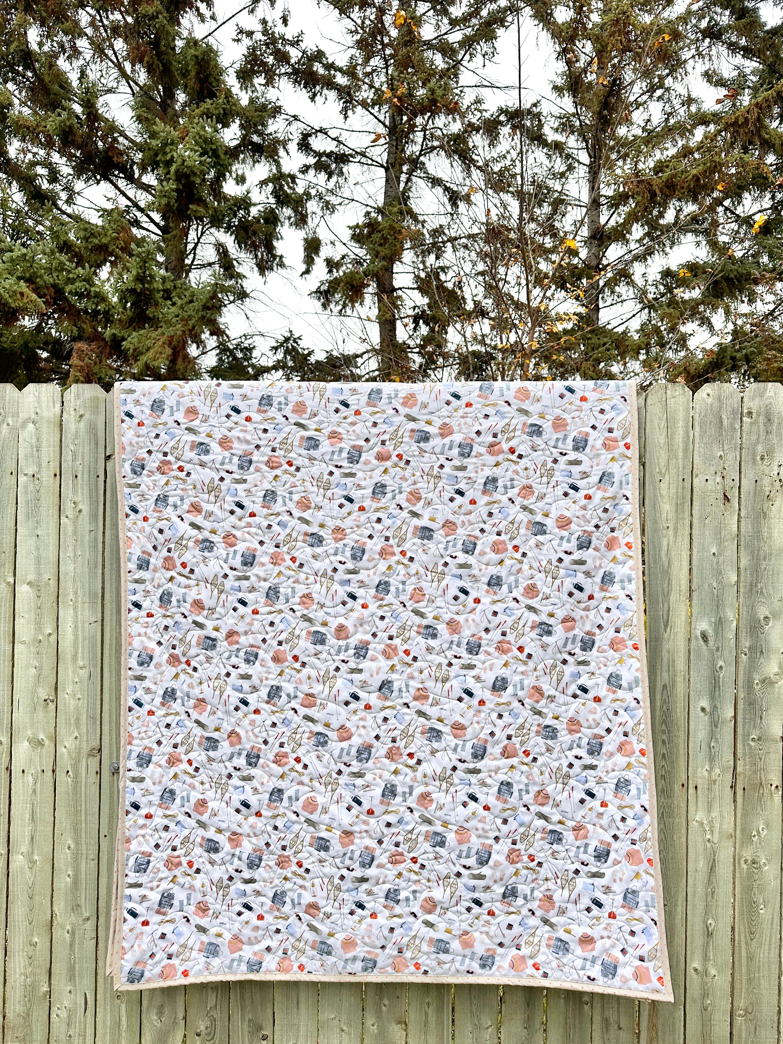 Winter Fun Wholecloth Lap Quilt