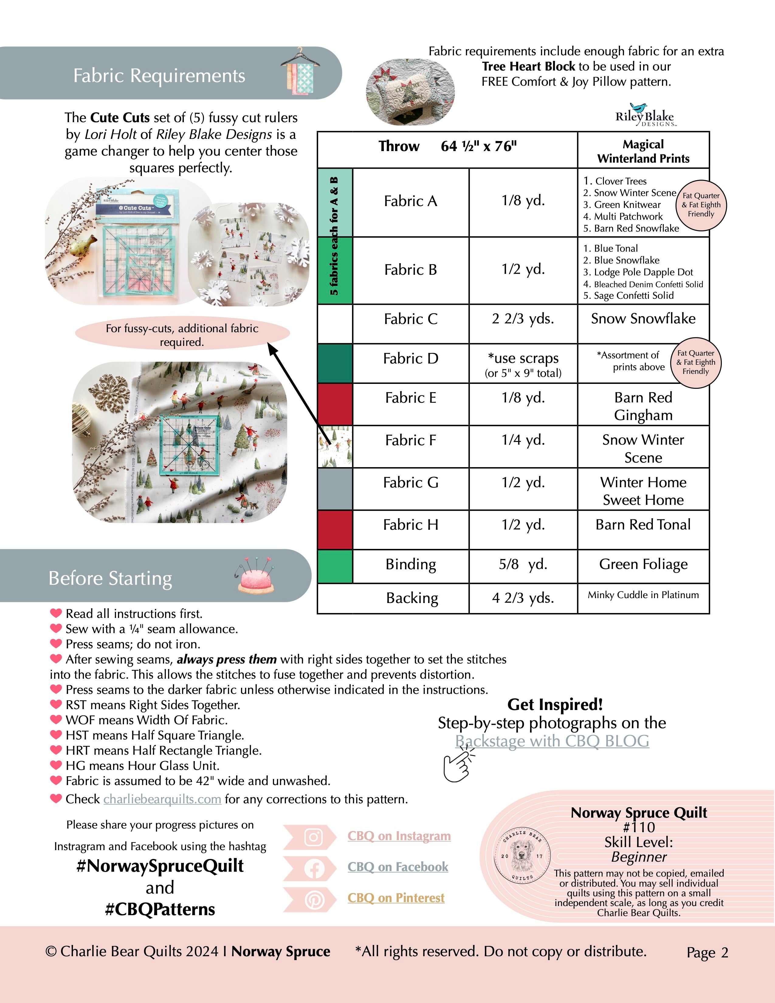 Norway Spruce PDF PATTERN