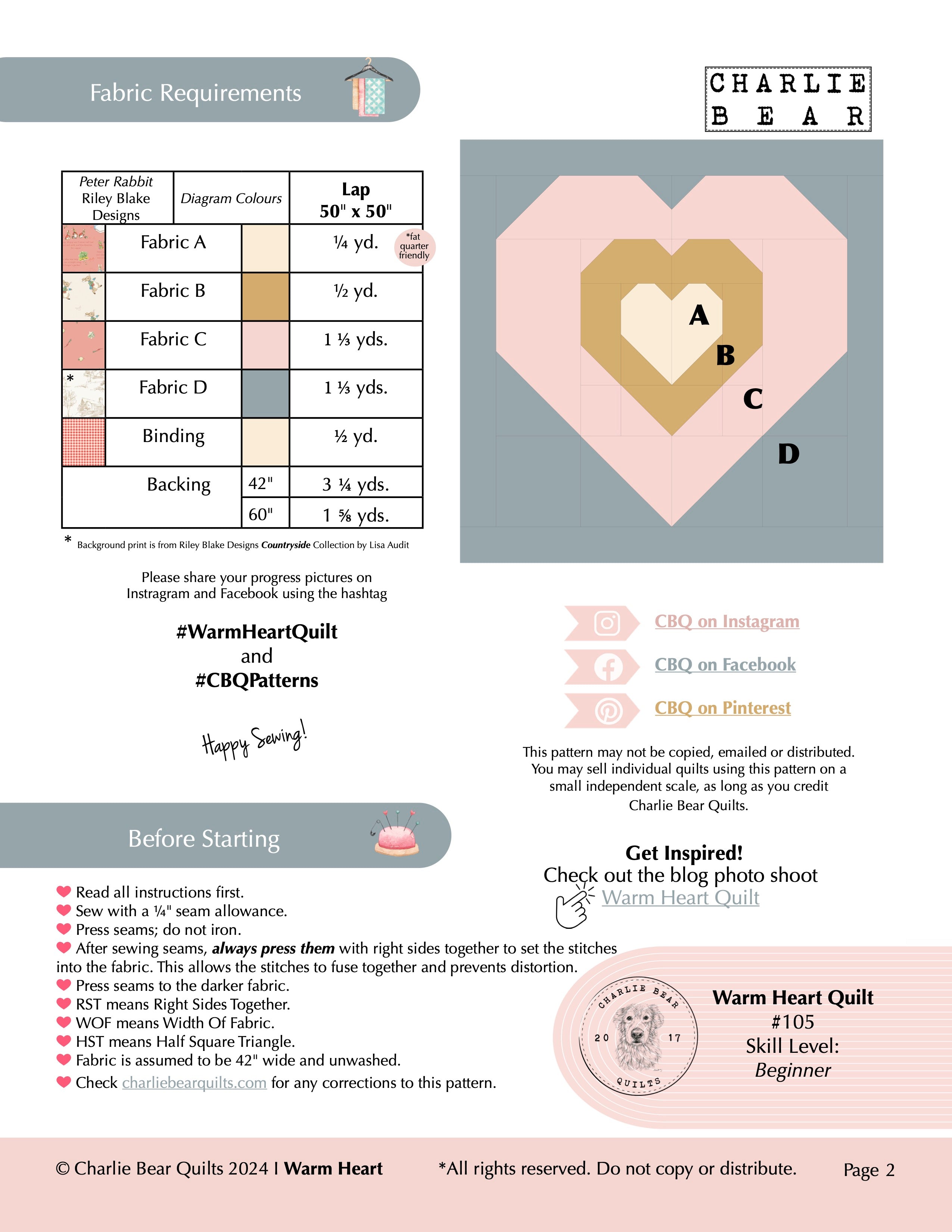 Warm Heart PDF Quilt Pattern